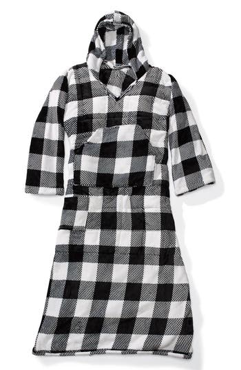 Ella Jayne Home Weighted Anti-anxiety Wearable Blanket In Black/white