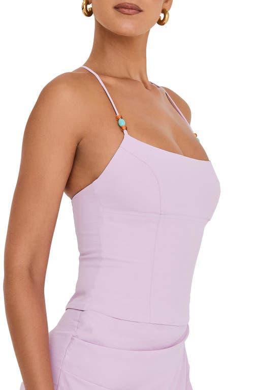 Shop Mistress Rocks Beaded Crop Camisole In Orchid