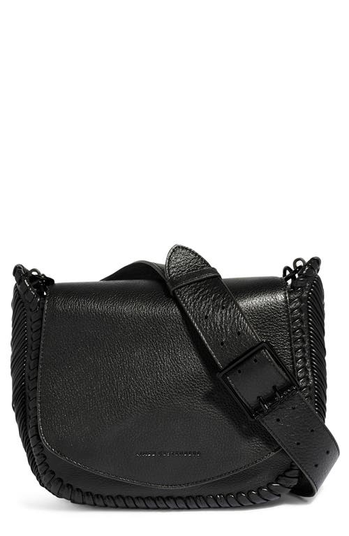 All for Love Leather Crossbody Bag in Black With Shiny Black