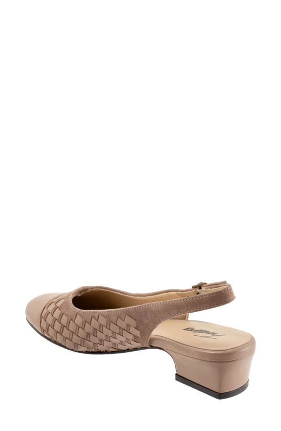 Trotters Dea Woven Slingback Pump In Taupe Suede