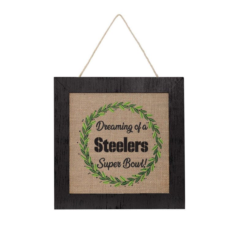 Foco Pittsburgh Steelers 12'' Double-sided Burlap Sign In Black