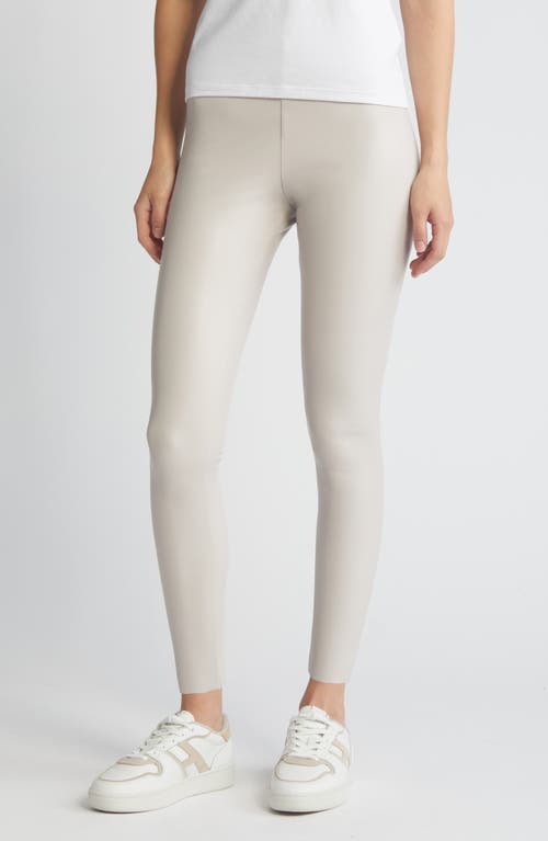 Control Top Faux Leather Leggings in Porcelain