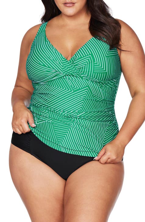 Artesands Woman's Plus Size Hues Raphael Underwire One Piece Swimsuit (E-F  Cup) at
