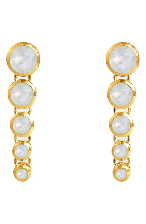 Dean Davidson Signature Statement Drop Earrings In Yellow Gold/moonstone