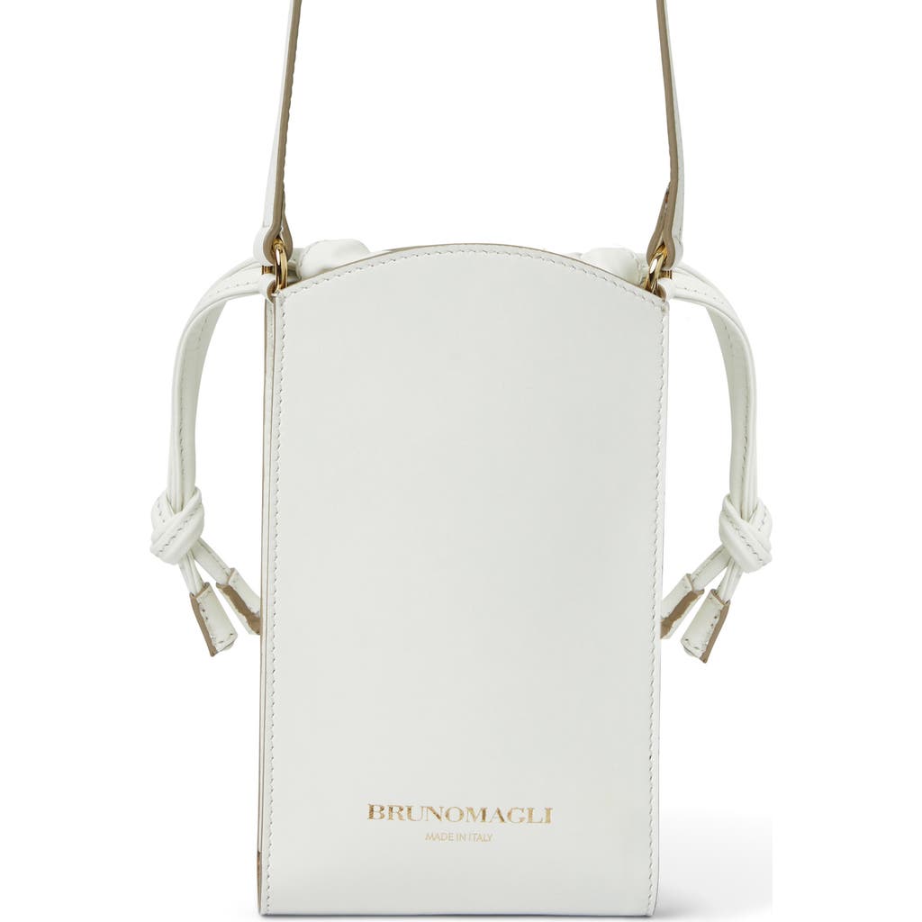 Bruno Magli Luna Drawstring Pouch In Off White