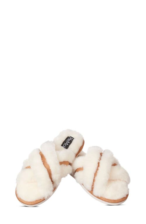 Memoi Serena Faux Fur Slipper In Ivory