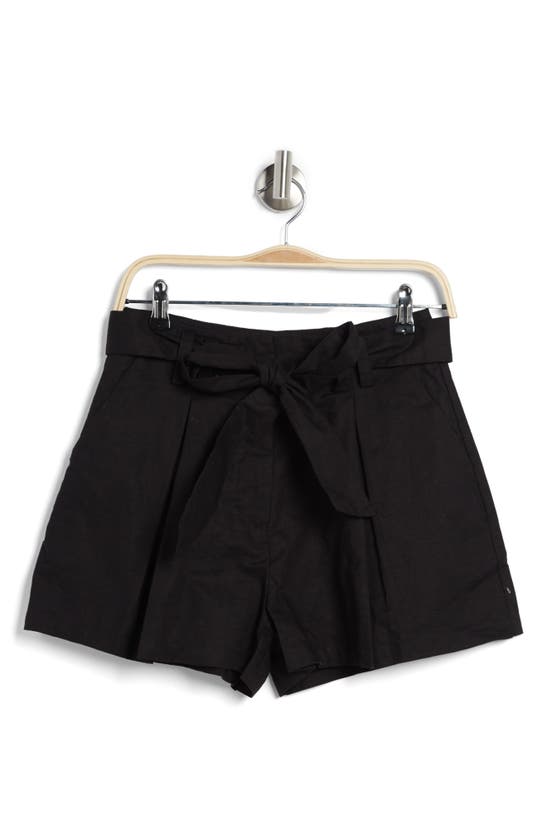 Lulus Perfect Approach Linen & Cotton Shorts In Black