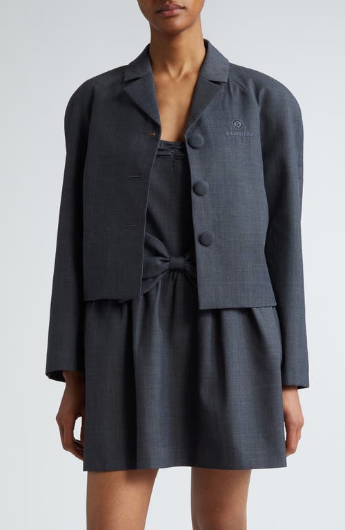 Shushu/Tong Oversize Notched Lapel Crop Jacket in Grey at Nordstrom, Size 6 Us