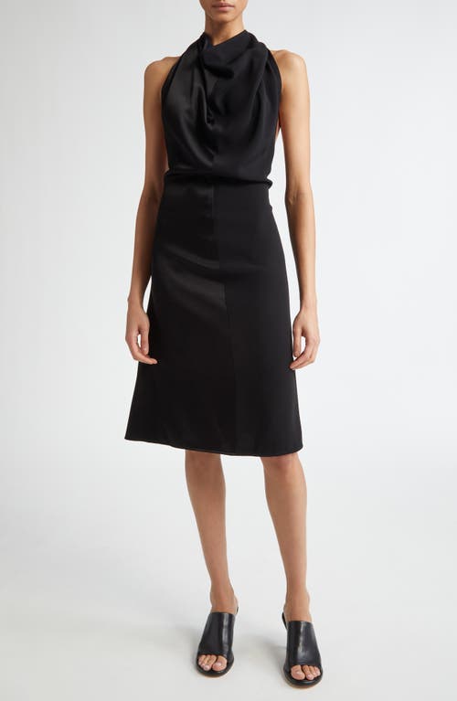 Peter Do Mixed Finish Sleeveless Halter Dress Black at Nordstrom, Us