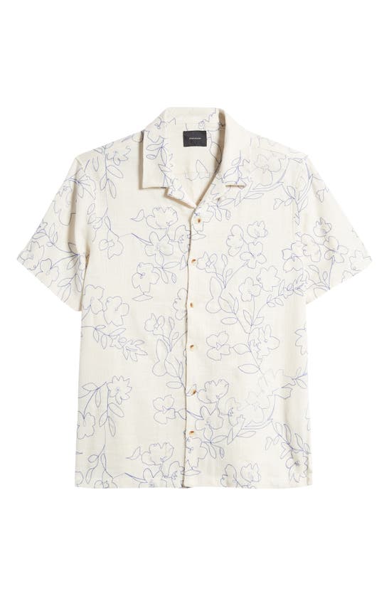 Shop Pacsun Floral Stitch Camp Shirt In Egret