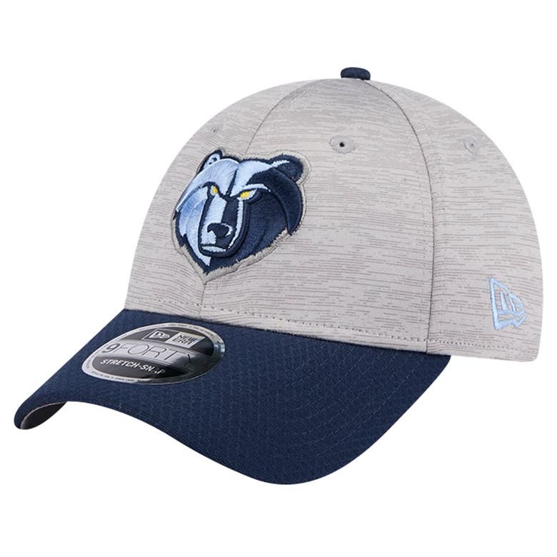 New Era Heather Gray/navy Memphis Grizzlies Active Digi-tech Two-tone 9forty Adjustable Hat In Pink
