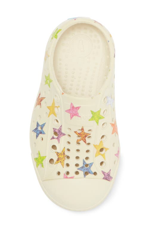 Shop Native Shoes Jefferson Water Friendly Perforated Slip-on In White/white/multi Star