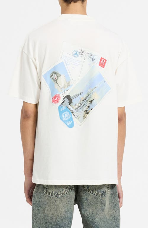 Shop Represent Girls Of Summer Oversize Graphic T-shirt In Antique White