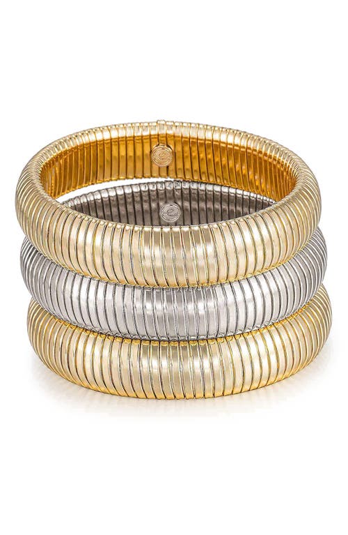 Ettika Golden Hour Stretch Bracelet Set In Mixed Metal