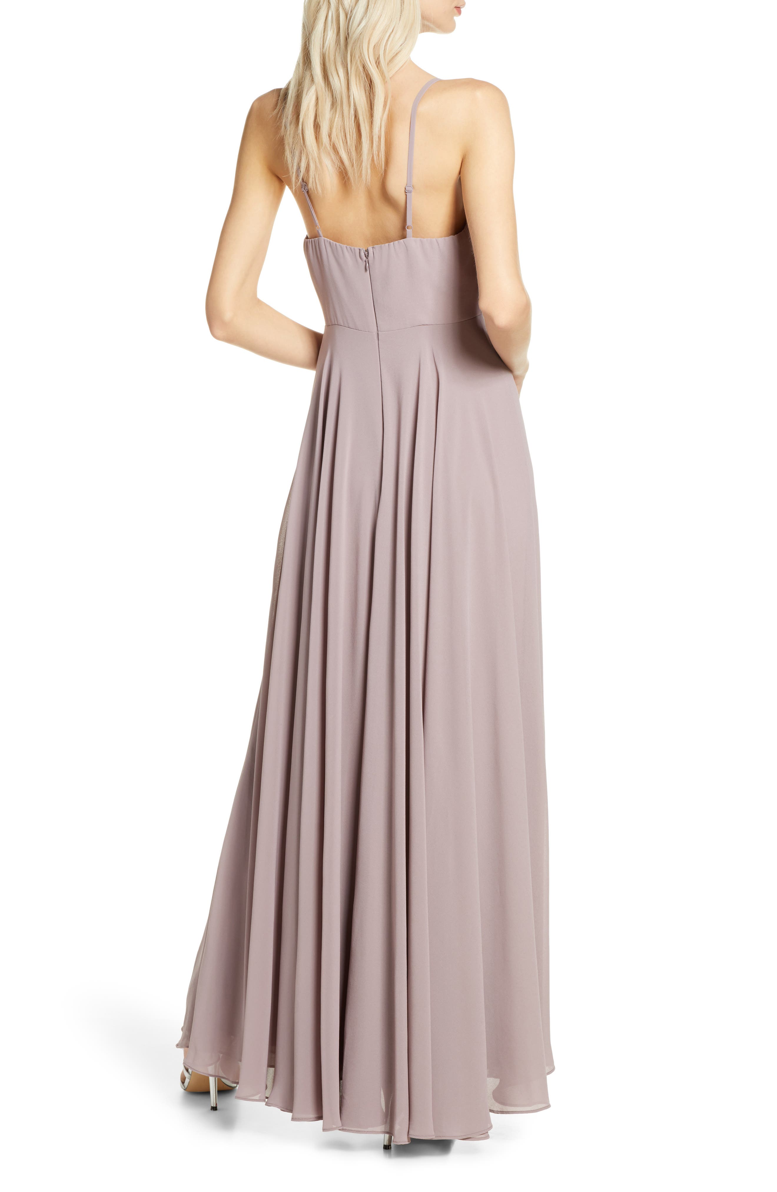 lulus surplice chiffon gown