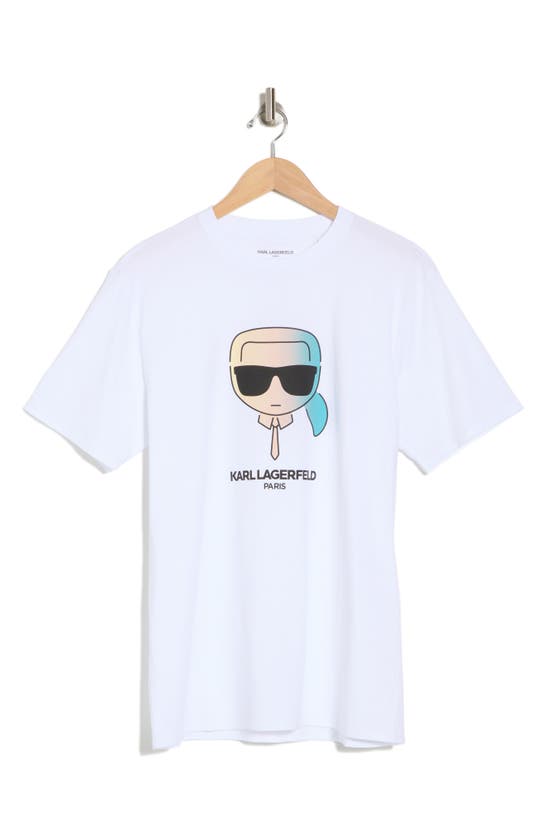 Shop Karl Lagerfeld Karl Character Cotton Graphic T-shirt In White