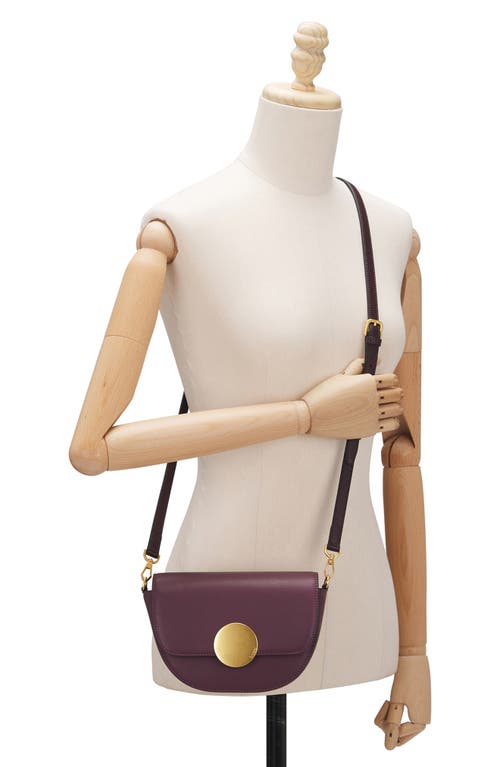 Shop Oryany Lottie Leather Crossbody Saddle Bag In Eggplant