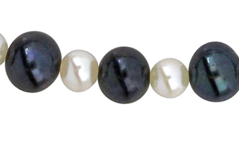 Shop Delmar 5–8mm Black & White Cultured Freshwater Pearl Necklace In Black White Multi