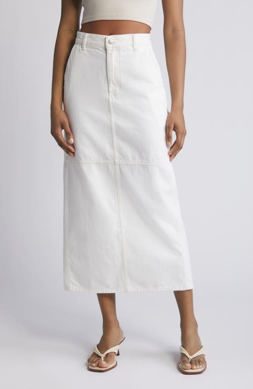 Madewell Carpenter Denim Maxi Skirt Tile White at Nordstrom,