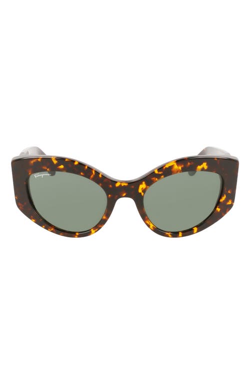 FERRAGAMO 53mm Gancini Butterfly Sunglasses in Vintage Tortoise at Nordstrom