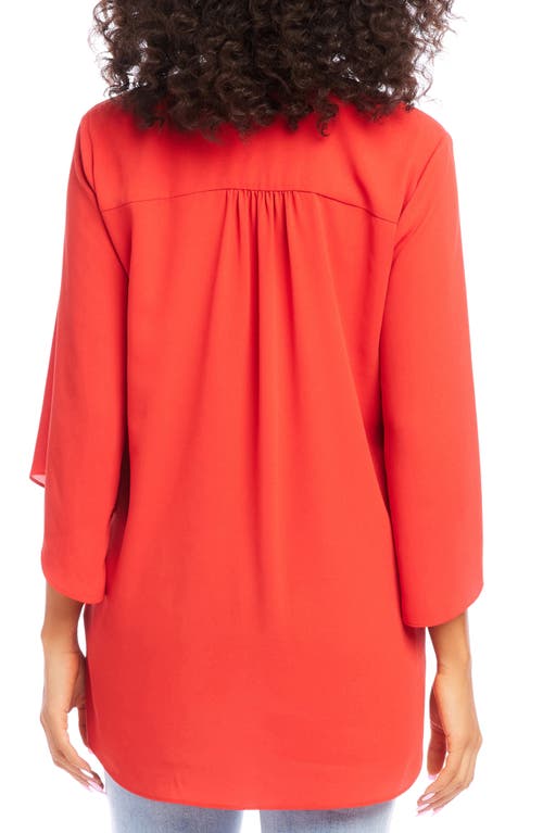 Shop Karen Kane Asymmetrical Crepe Top In Saffron