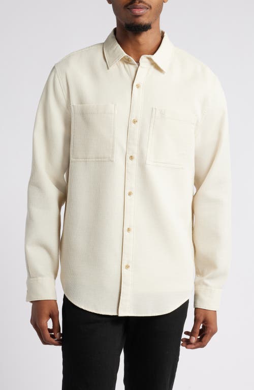 Shop Original Penguin Cotton Blend Waffle Texture Button-up Shirt In Birch