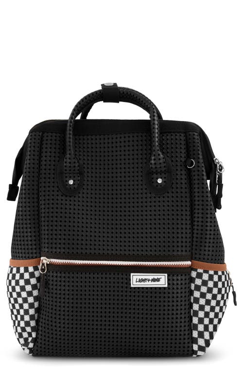 Light+Nine Checkered Tweeny Short Backpack in Black