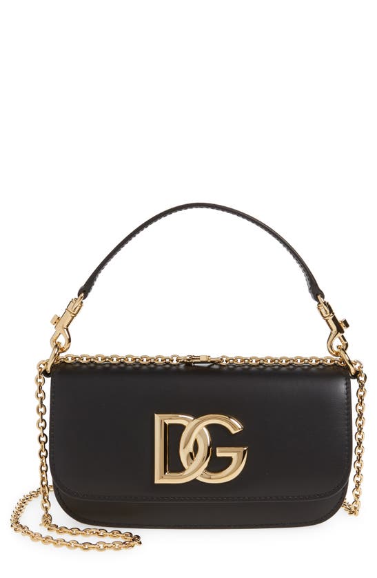 Shop Dolce & Gabbana 3.5 Leather Top Handle Bag In Black