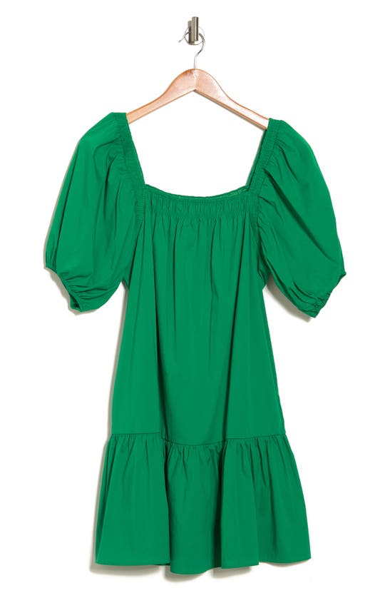 One One Six Puff Sleeve Poplin Dress In Green | ModeSens