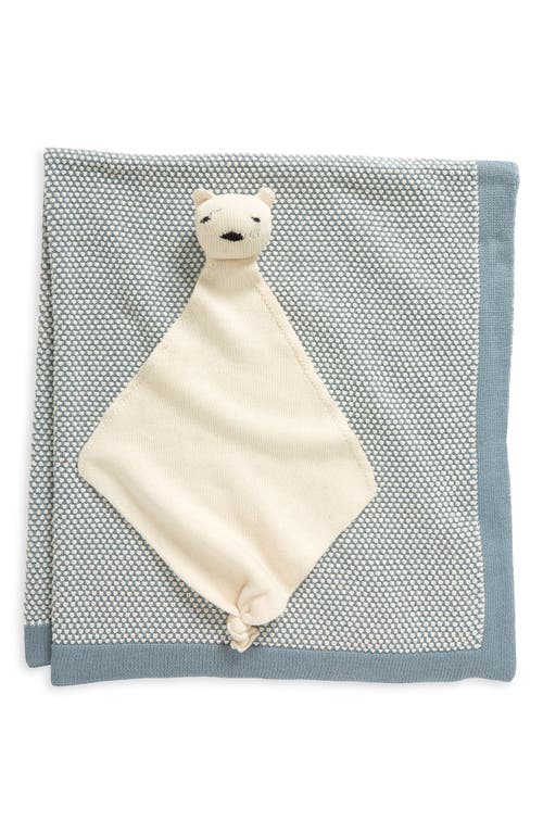 Pink Lemonade Bunny Organic Cotton Baby Blanket & Bear Lovey Set in Blue at Nordstrom