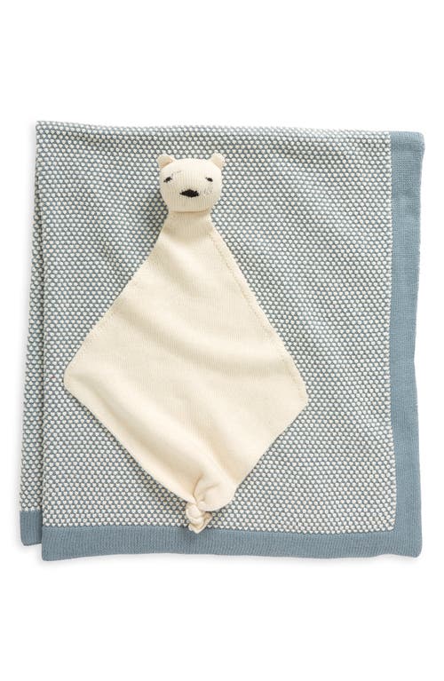 Pink Lemonade Kids'  Bunny Organic Cotton Baby Blanket & Bear Lovey Set In Brown