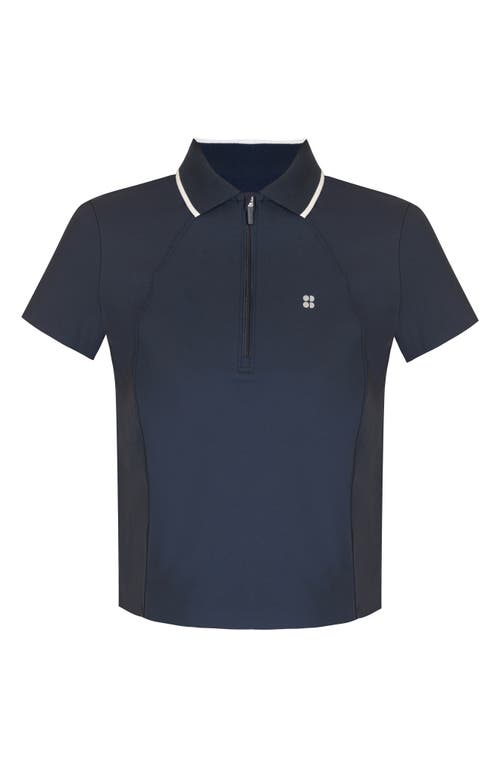 Shop Sweaty Betty Power Tennis Polo In Navy Blue