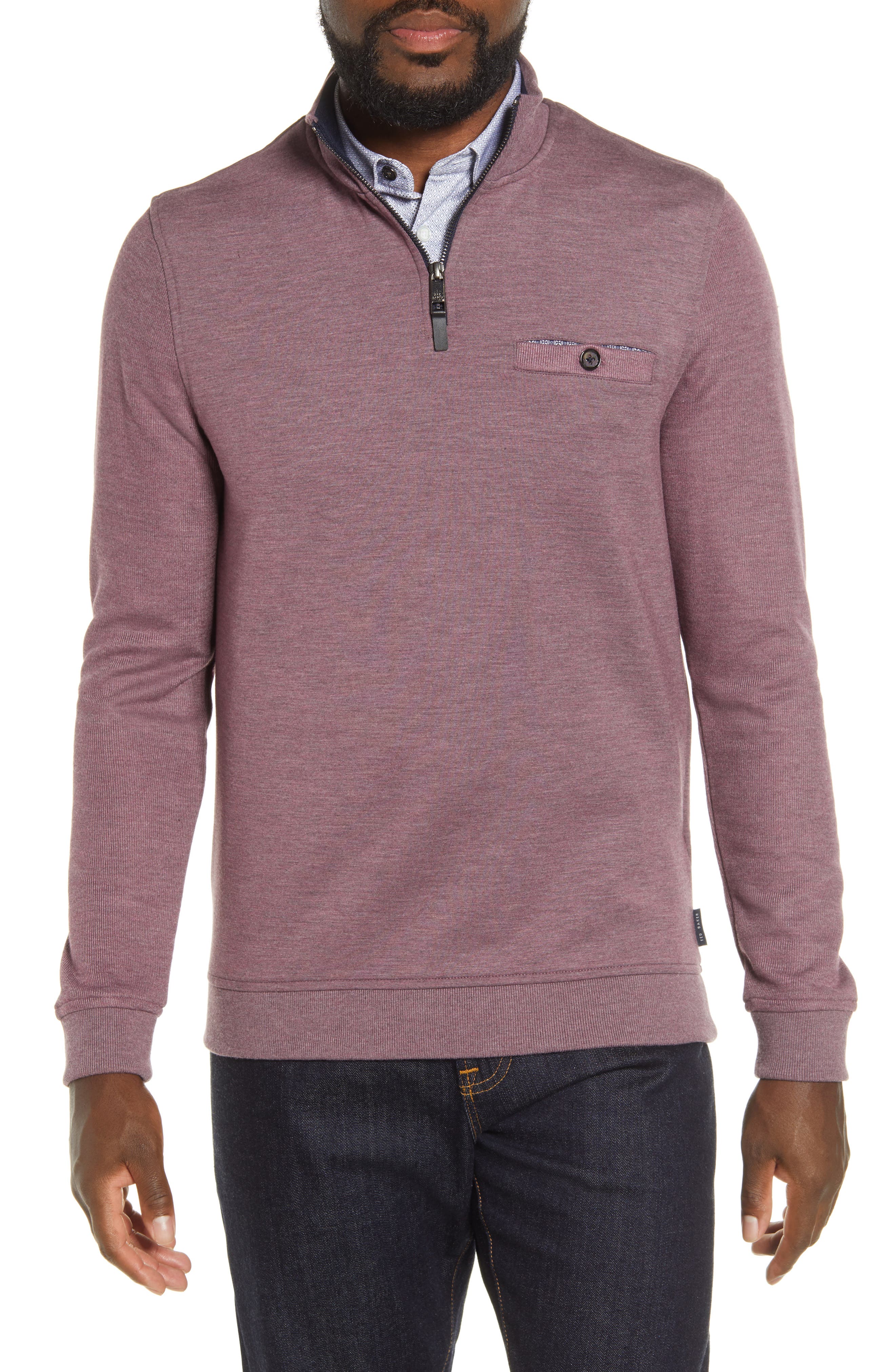 Ted Baker Curbing Slim Fit Quarter Zip 
