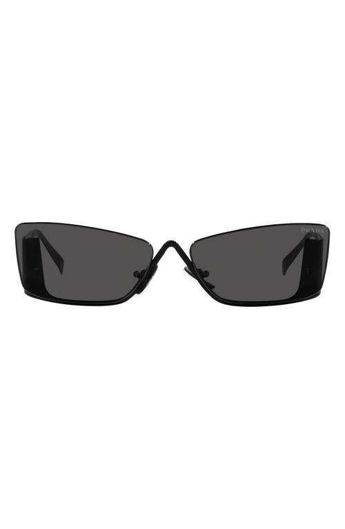Prada 57mm Rectangular Sunglasses in Black at Nordstrom