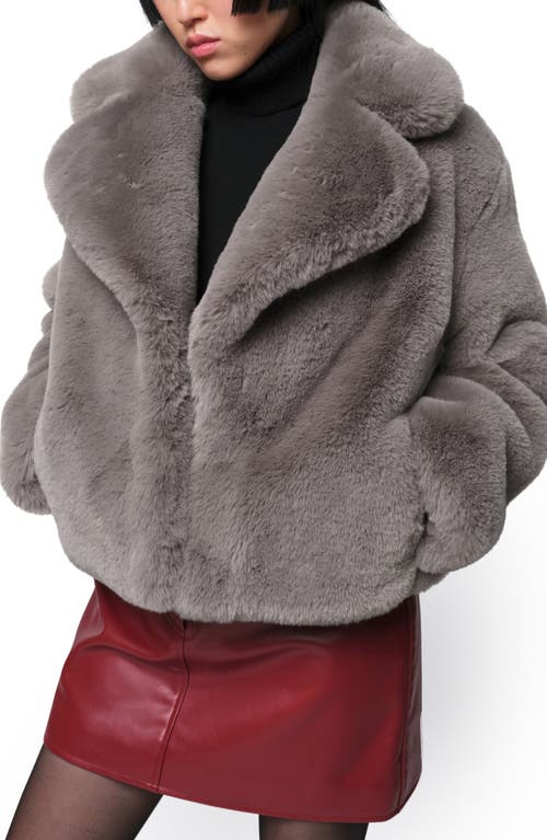 Shop Apparis Miller Crop Recycled Polyester Pluche™ Faux Fur Coat In Granite