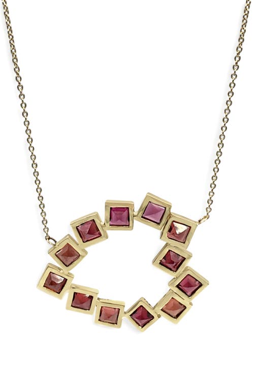 Shop Leslie Paige Garnet Heart Pendant Necklace In Yellow Gold/garnet