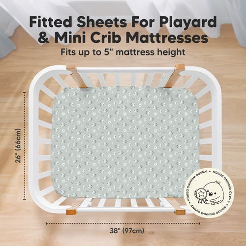 Keababies Soothe Fitted Mini Crib Sheet In Daisies