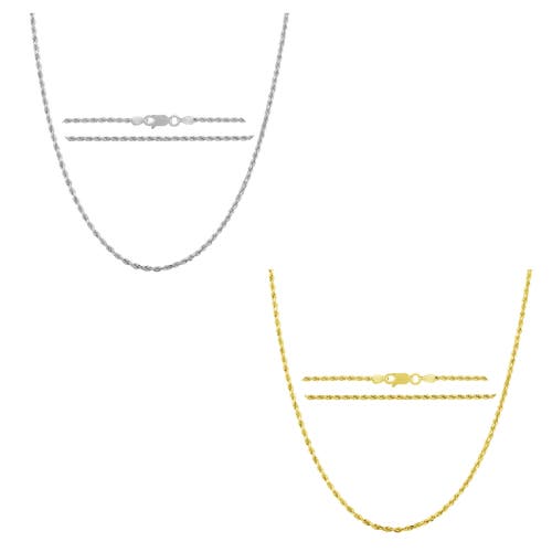 Donatello Gian 2 Pack Sterling Silver Necklace In Two Tone