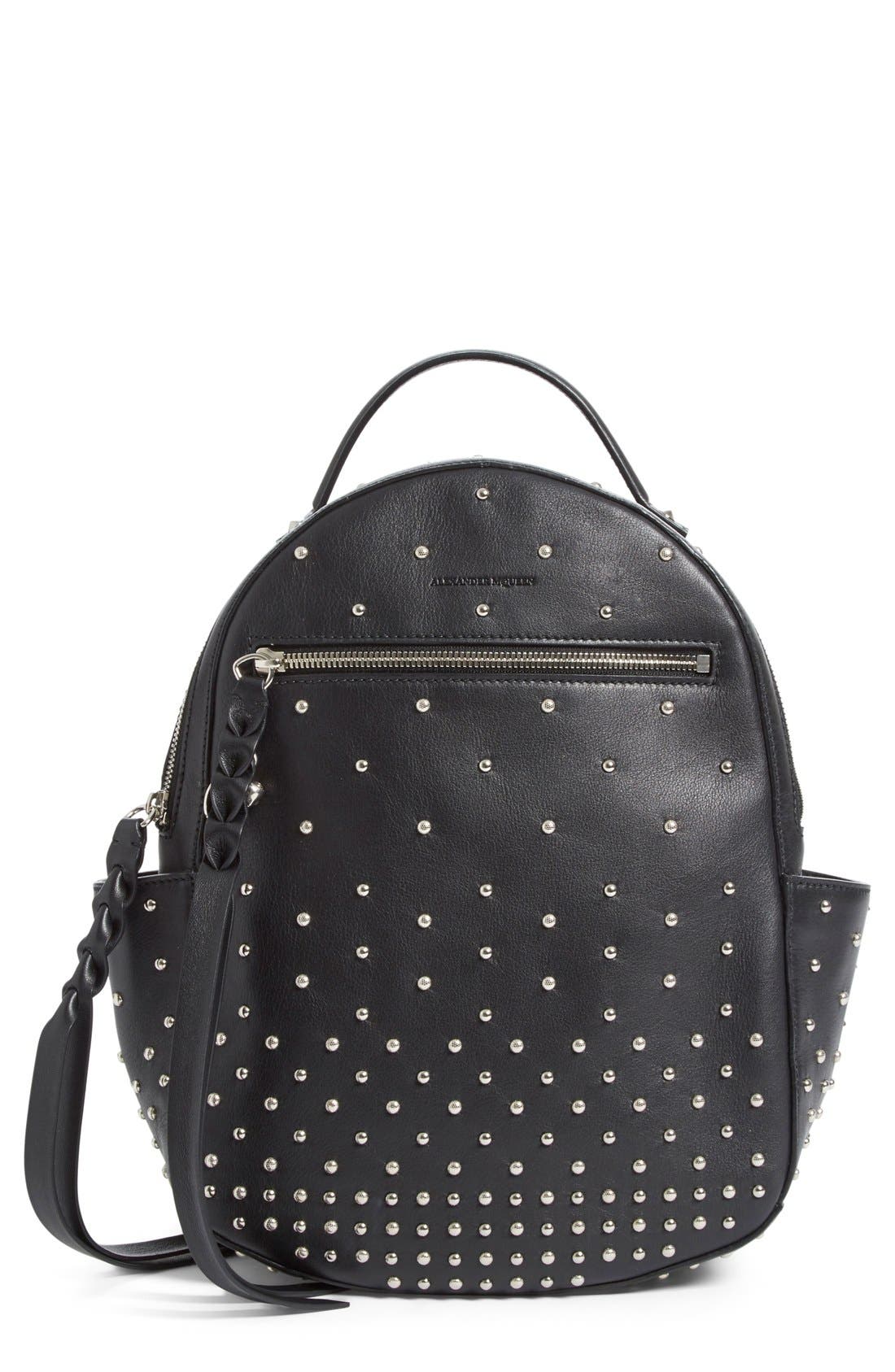 alexander mcqueen leather backpack