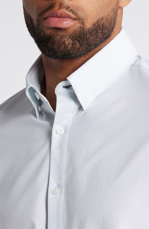 Shop Mizzen + Main Mizzen+main Leeward Trim Fit Performance Button-up Shirt In Sky Triangle Geo