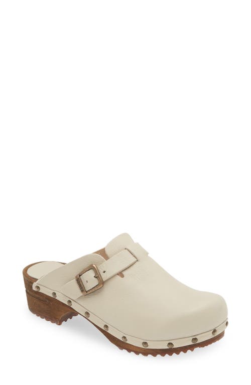 Kristel Stud Leather Clog in White