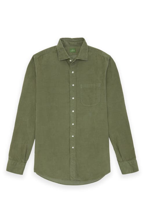 Shop Sid Mashburn Fine Wale Corduroy Button-up Shirt In Moss Corduroy