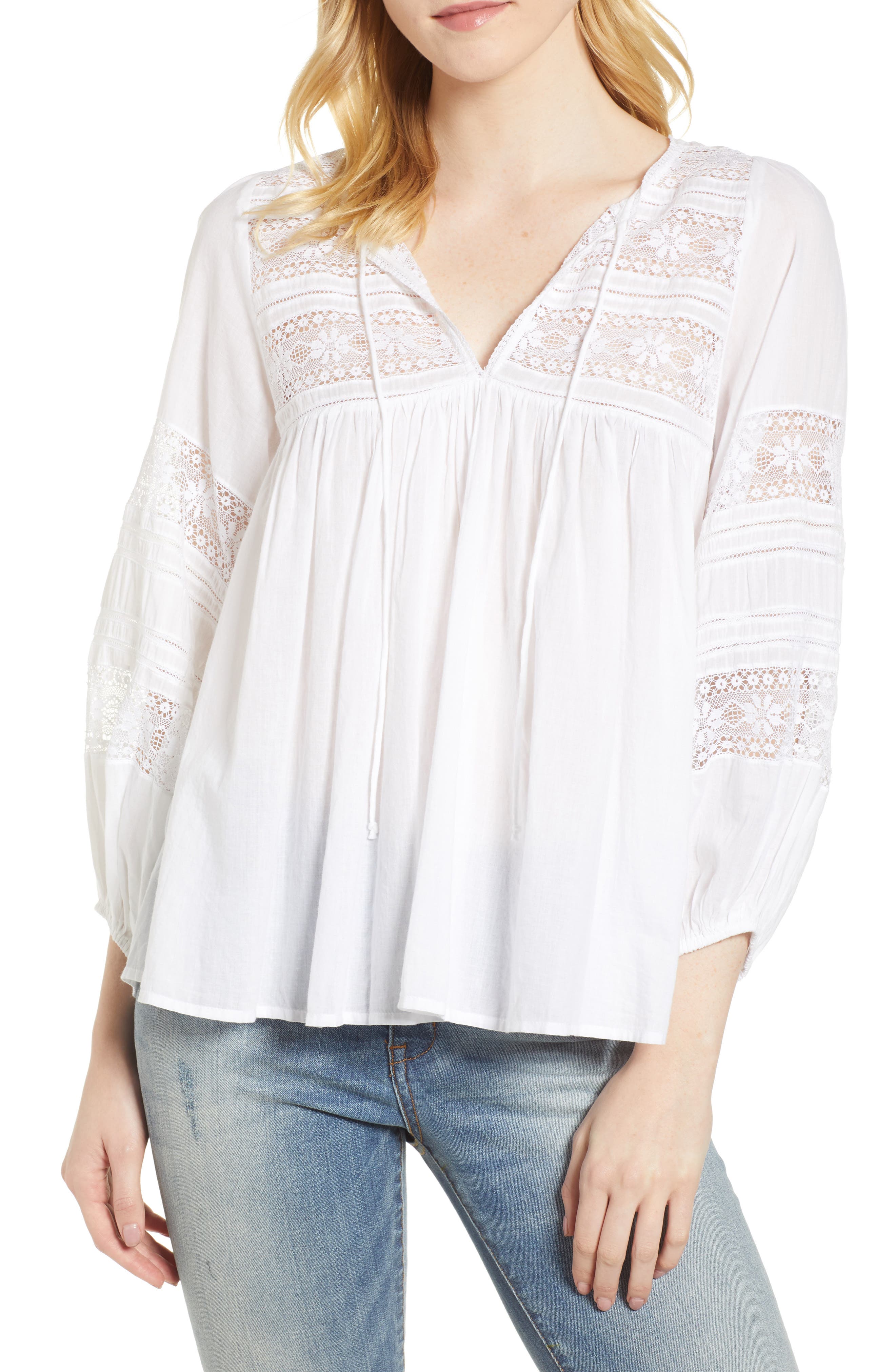 lace peasant blouse