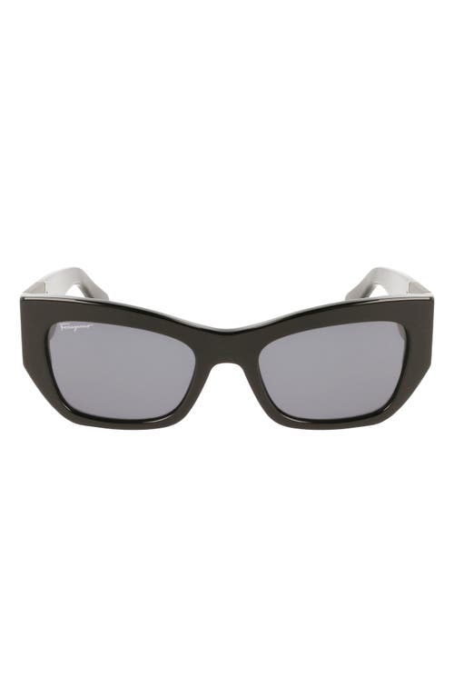 FERRAGAMO 54mm Modified Rectangular Sunglasses in Black at Nordstrom