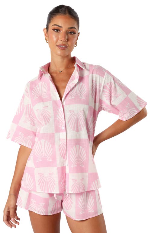 Petal And Pup Petal & Pup Harvey Cotton Button-up Shirt & Shorts Set In Multi