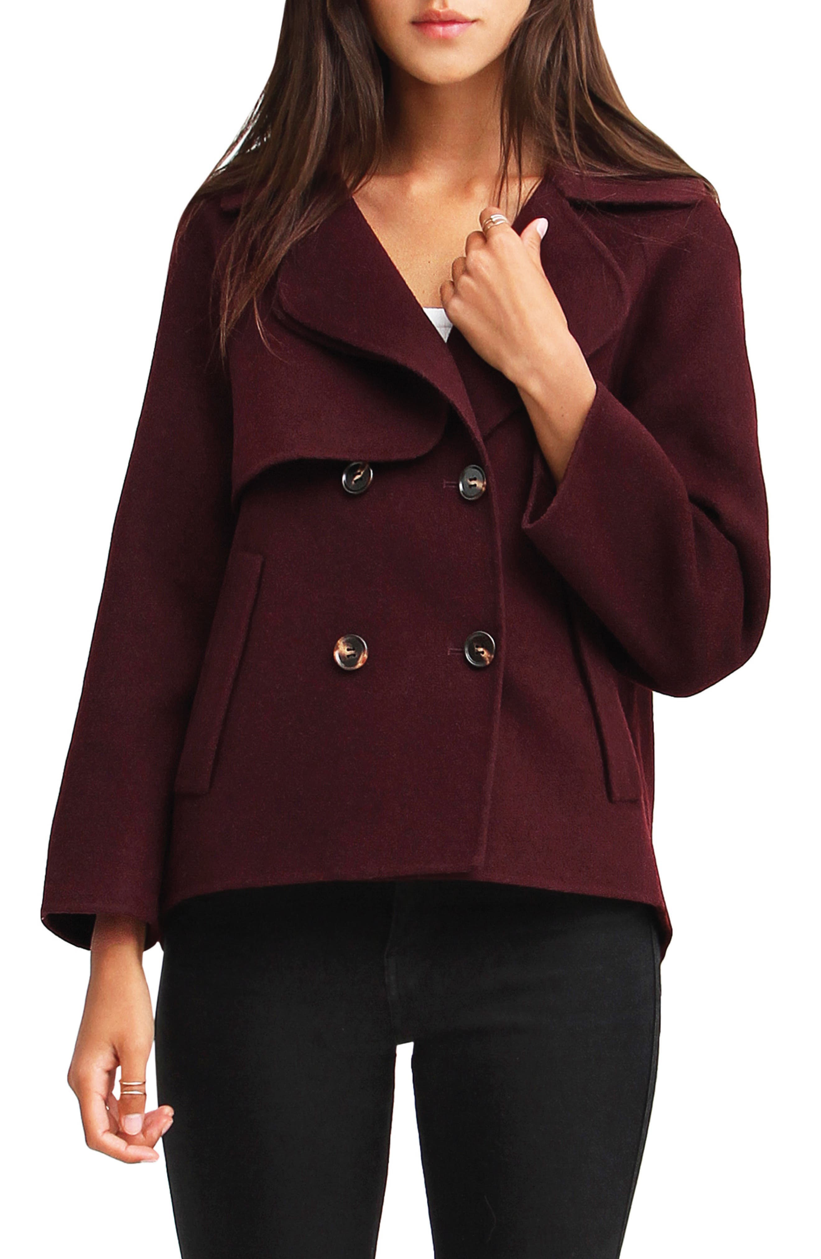 womens red wool dress coat