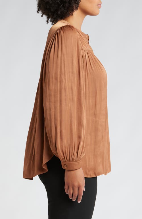 Shop Nordstrom Gathered Popover Shirt In Tan Thrush