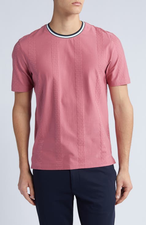 Rousel Textured Cotton Ringer T-Shirt