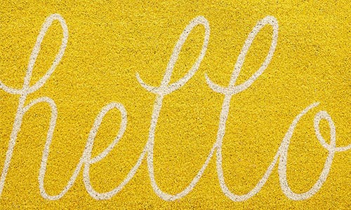 Design Imports Yellow Hello Doormat In Yellow