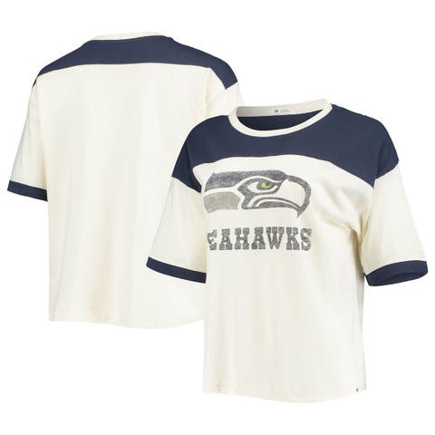 Women's Chicago Bears '47 Cream/Navy Billie Cropped T-Shirt